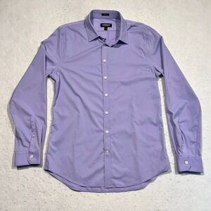 Express Performance Dress Shirt Extra Slim Lilac Purple Men's Medium 15-15.5